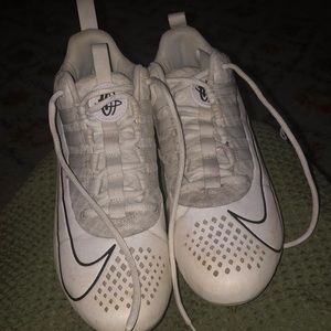 Nike Alpha Huarache 6 Pro LAX lacrosse cleats white/green size: 7.5 mens